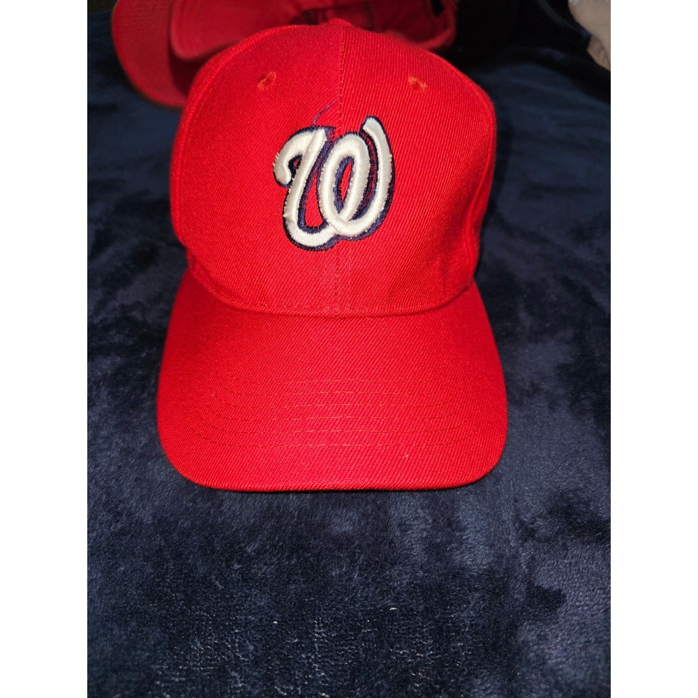 Washington Nationals MLB Baseball Hat Red Adjustable Curved Brim Cap W Logo